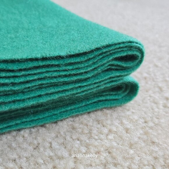 Cashmere Fringe Scarf Kelly Green Thick Soft - Picture 12 of 16